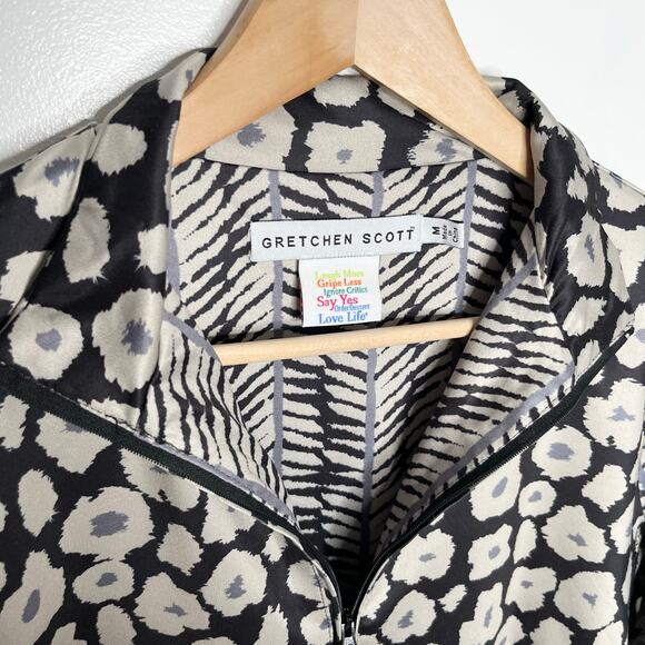 Gretchen Scott Quarter Zip Up Pullover Top Womens Medium Wildcat Zip Pockets - Picture 6 of 12